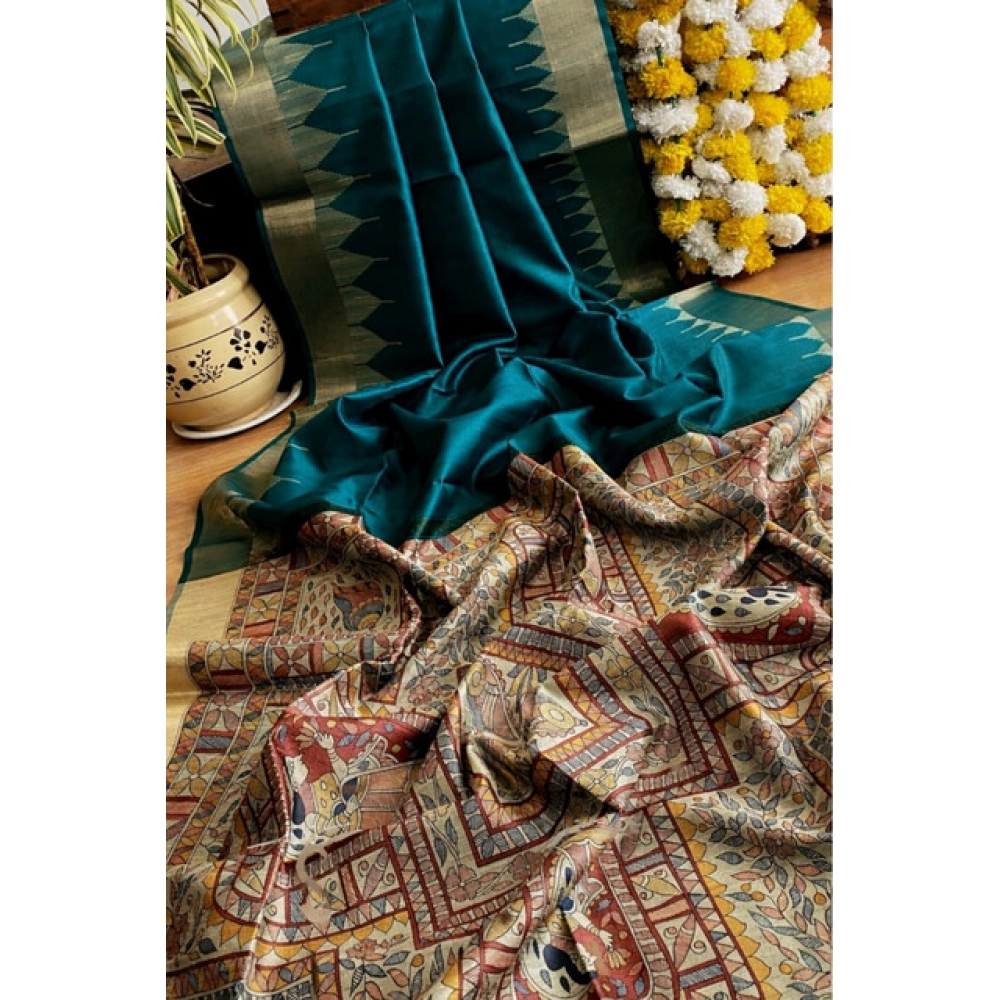 PID-65627-Generic-Women-S-Tussar-Silk-Madhubani-Saree-With-Unstitched-Blouse-5-5-Mtr-Rama-2-1000x1000-1.webp Women's Tussar Silk Madhubani Saree With Unstitched Blouse 5.5MtrĀ (Rama) - Image 1