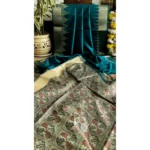 Women's Tussar Silk Madhubani Saree With Unstitched Blouse 5.5Mtr (Rama) - Image 3