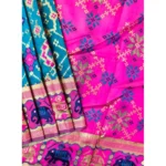 Women's Patola Silk Meena And Zari Woven Saree With Unstitched Blouse 5.5Mtr (Blue)