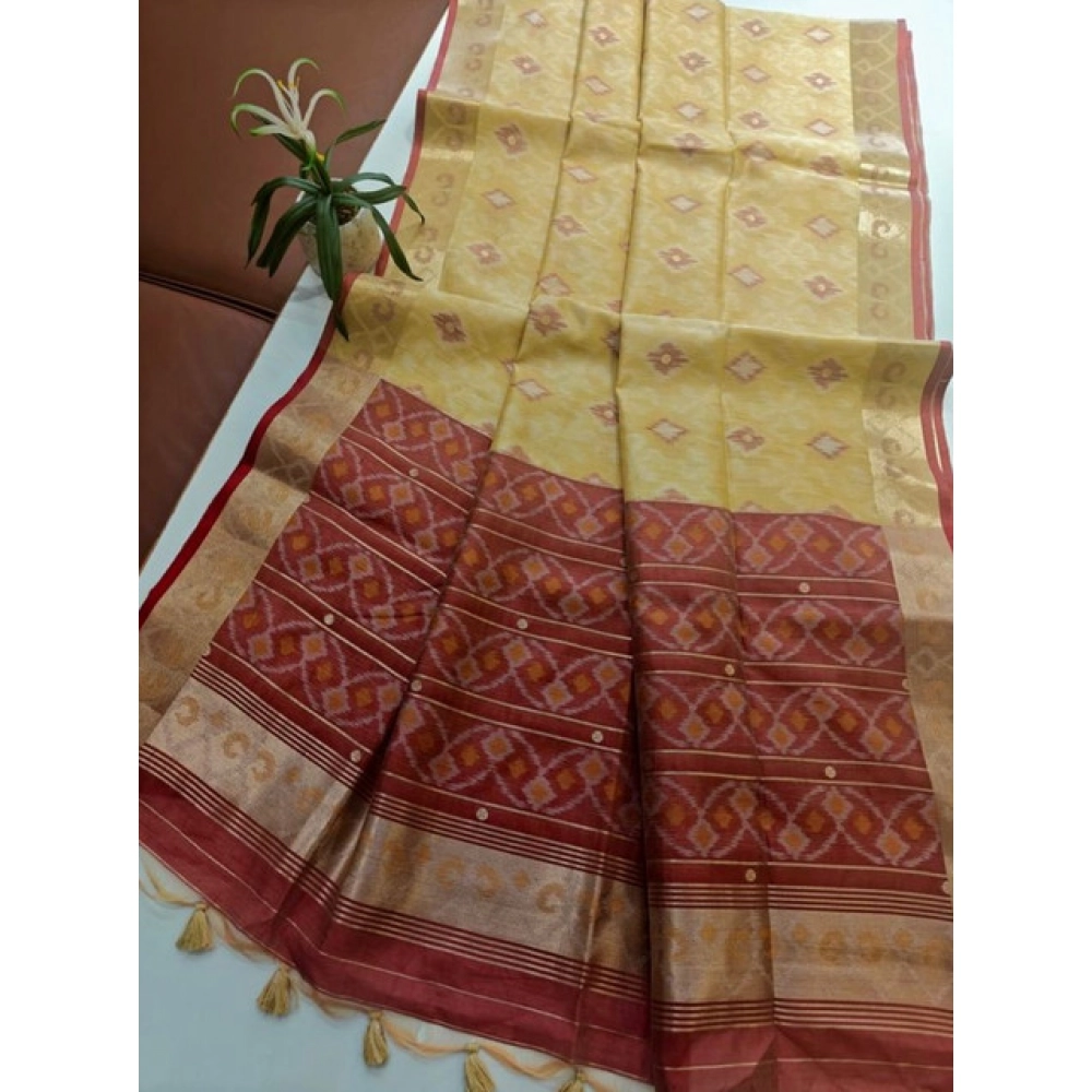 PID-65635-Generic-Women-S-Raw-Silk-Ikkat-Saree-With-Unstitched-Blouse-5-5-Mtr-Beige-2-1000x1000-1.webp Women's Raw Silk Ikkat Saree With Unstitched Blouse 5.5MtrĀ (Beige) - Image 1