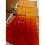 Women's Raw Silk Ikkat Saree With Unstitched Blouse 5.5Mtr (Mustard) - Image 2