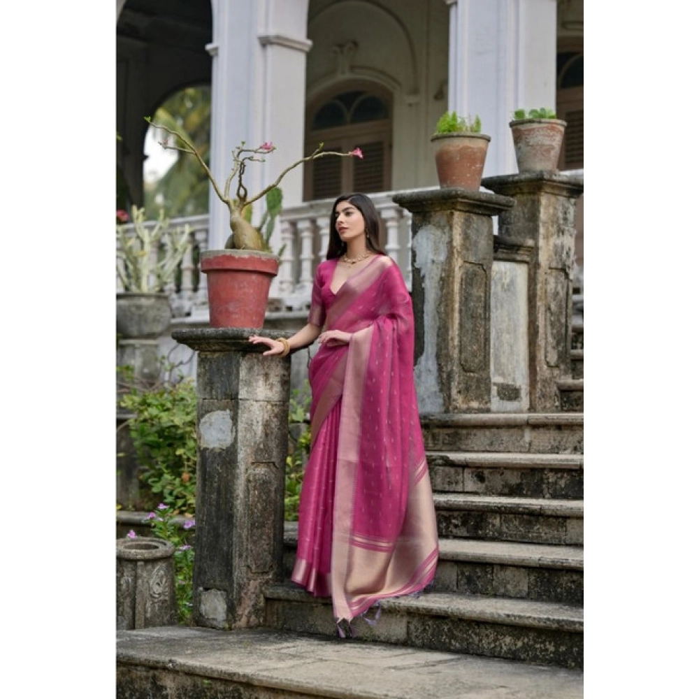 PID-65657-Generic-Women-S-Silk-Blend-Butti-Pattern-Saree-With-Unstitched-Blouse-5-5-Mtr-Pink-2-1000x1000-1.webp Women's Silk_Blend Butti Pattern Saree With Unstitched Blouse 5.5MtrĀ (Pink) - Image 1