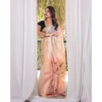 Women's Blended_Cotton Woven_Motifs Saree With Unstitched Blouse 5.5Mtr (Peach)