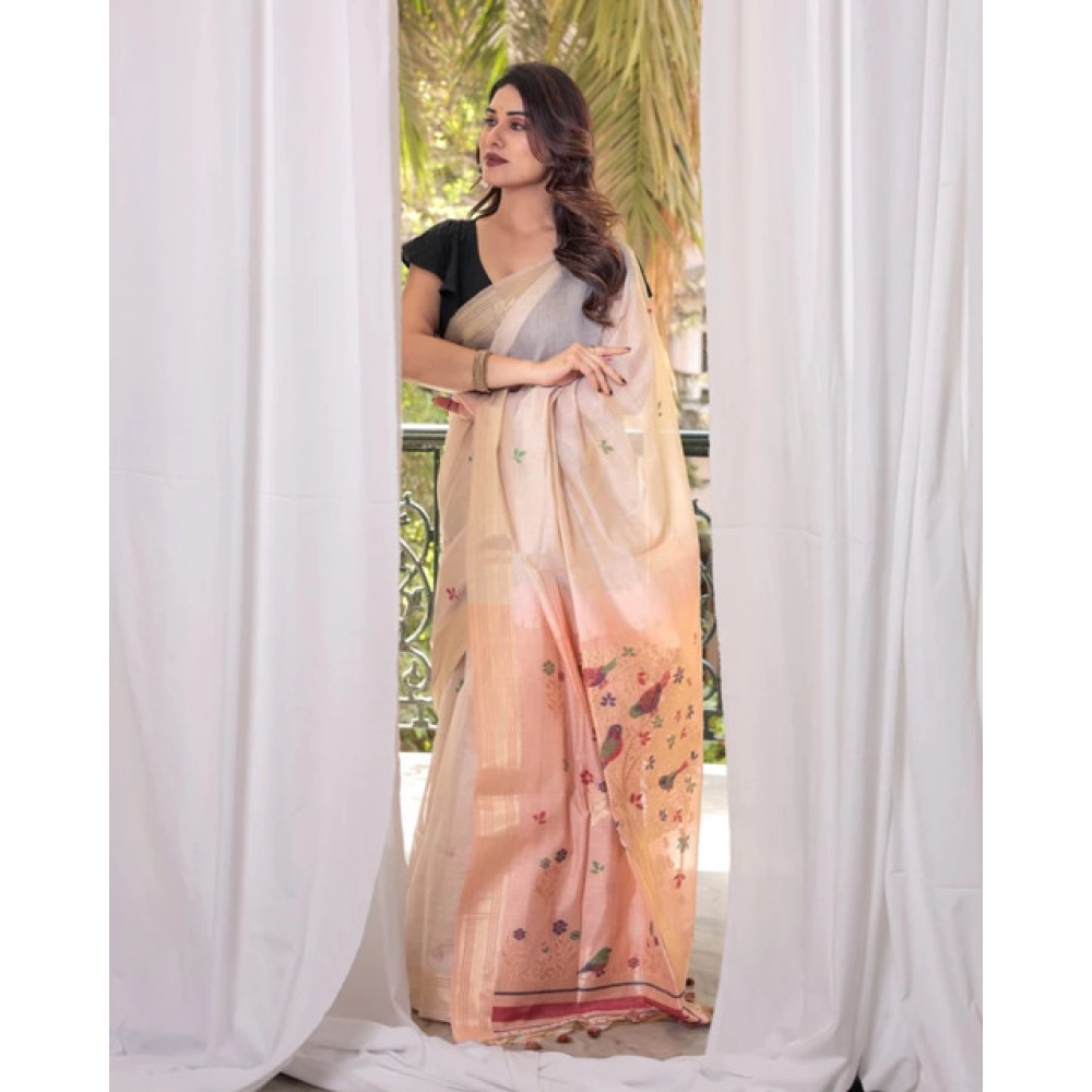 PID-65693-Generic-Women-S-Blended-Cotton-Woven-Motifs-Saree-With-Unstitched-Blouse-5-5-Mtr-Peach-2-1000x1000-1.webp Women's Blended_Cotton Woven_Motifs Saree With Unstitched Blouse 5.5Mtr (Peach) - Image 1