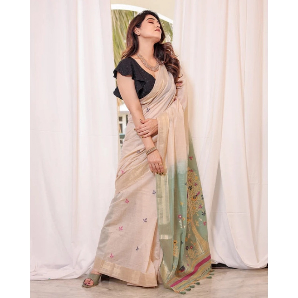 PID-65694-Generic-Women-S-Blended-Cotton-Woven-Motifs-Saree-With-Unstitched-Blouse-5-5-Mtr-Rama-Gre-1000x1000-1.webp Women's Blended_Cotton Woven_Motifs Saree With Unstitched Blouse 5.5Mtr (Rama_Green) - Image 1