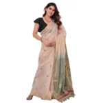 Women's Blended_Cotton Woven_Motifs Saree With Unstitched Blouse 5.5Mtr (Rama_Green) - Image 4