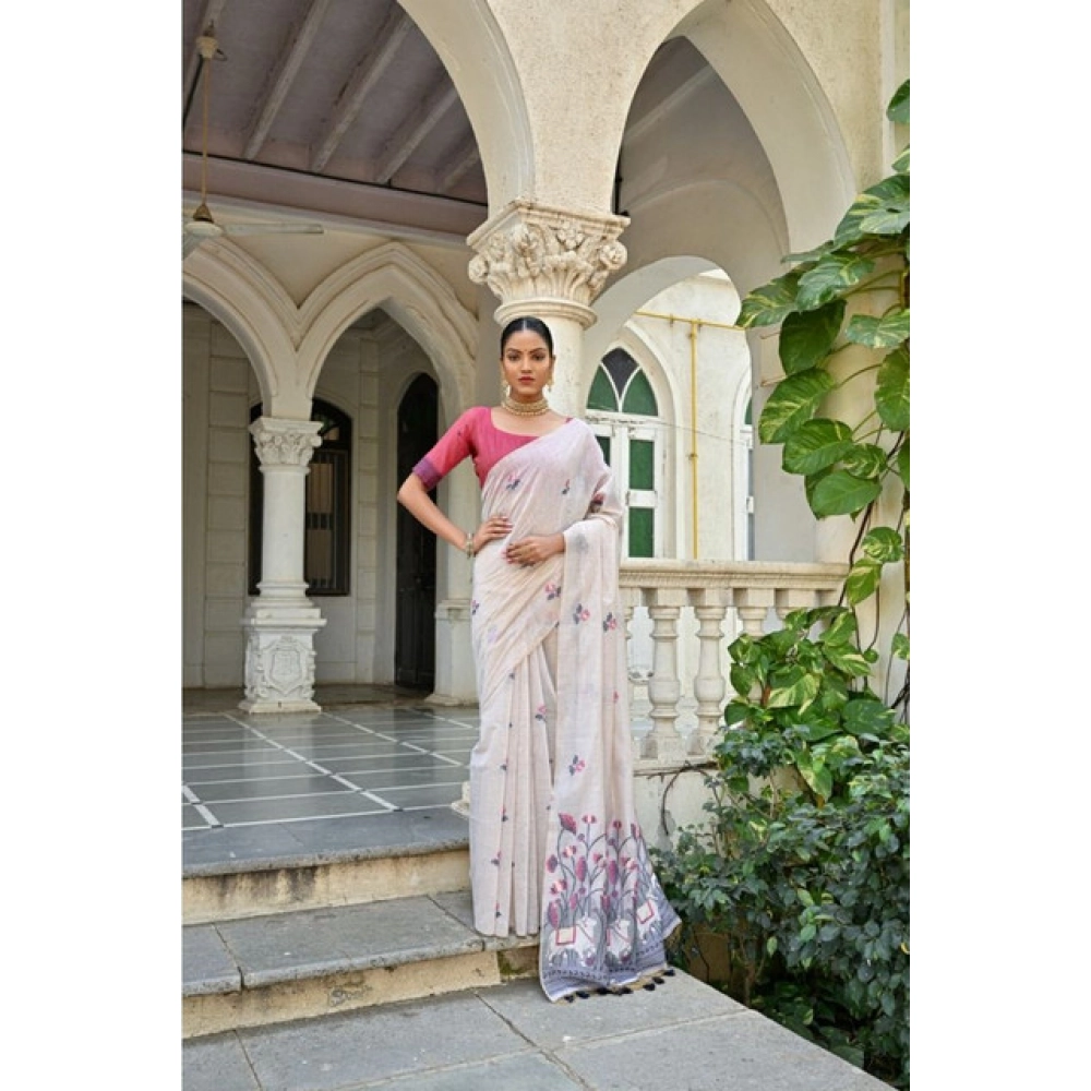 PID-65696-Generic-Women-S-Blended-Cotton-Floral-Weaving-Pattern-Saree-With-Unstitched-Blouse-5-5-Mtr-1000x1000-1.webp Women's Blended_Cotton Floral Weaving Pattern Saree With Unstitched Blouse 5.5Mtr (Blue) - Image 1