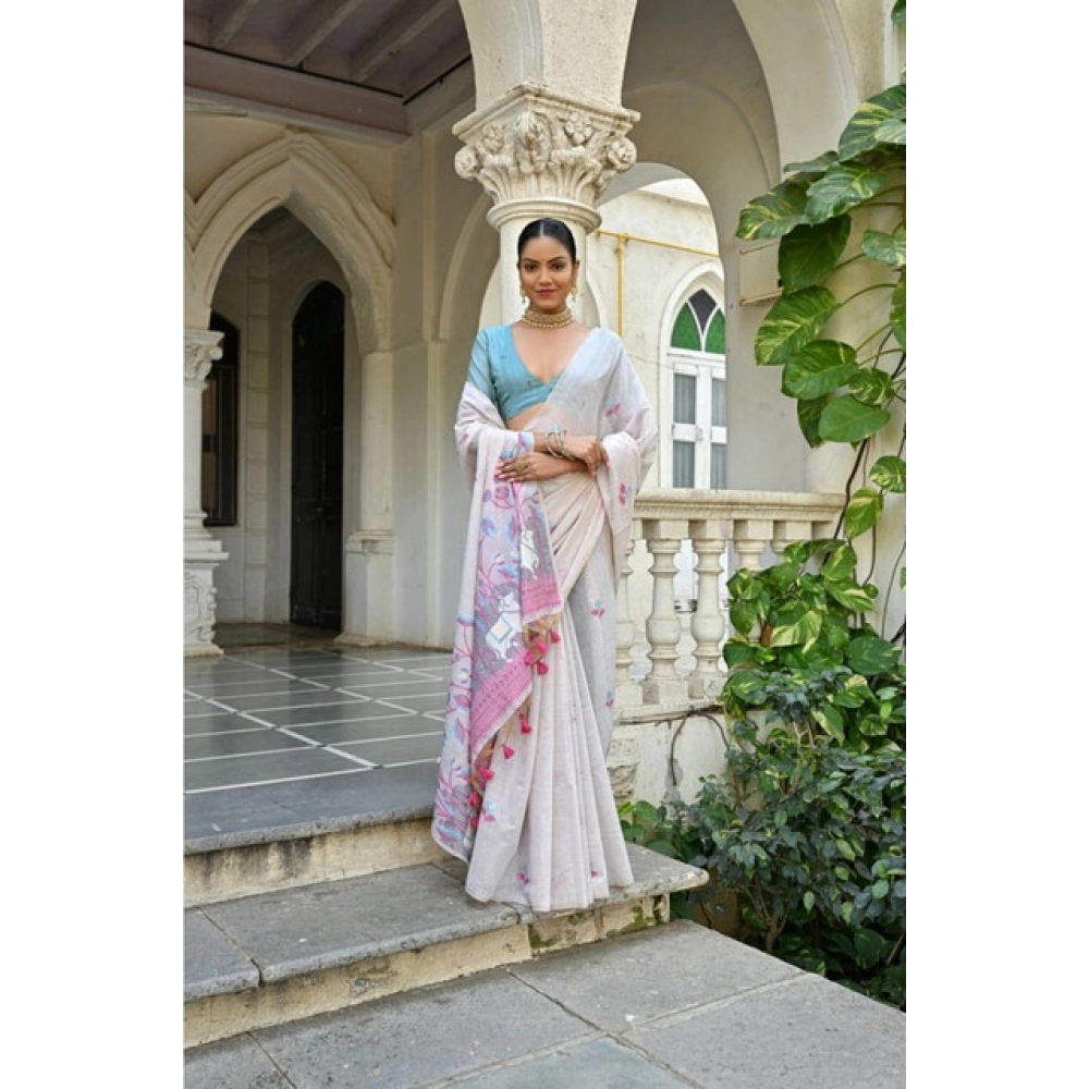PID-65697-Generic-Women-S-Blended-Cotton-Floral-Weaving-Pattern-Saree-With-Unstitched-Blouse-5-5-Mtr-1000x1000-1.webp Women's Blended_Cotton Floral Weaving Pattern Saree With Unstitched Blouse 5.5Mtr (Pink) - Image 1