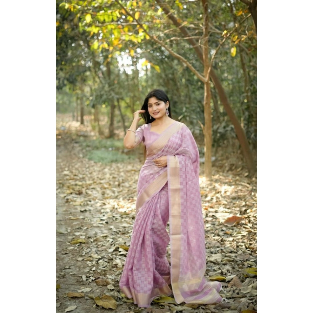 PID-65705-Generic-Women-S-Silk-Blend-Checked-Saree-With-Unstitched-Blouse-5-5-Mtr-Lavender-2-1000x1000-1.webp Women's Silk_Blend Checked Saree With Unstitched Blouse 5.5MtrĀ (Lavender) - Image 1