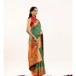 Women's Faux_Banarasi Woven Motifs Saree With Unstitched Blouse 5.5Mtr (Green)