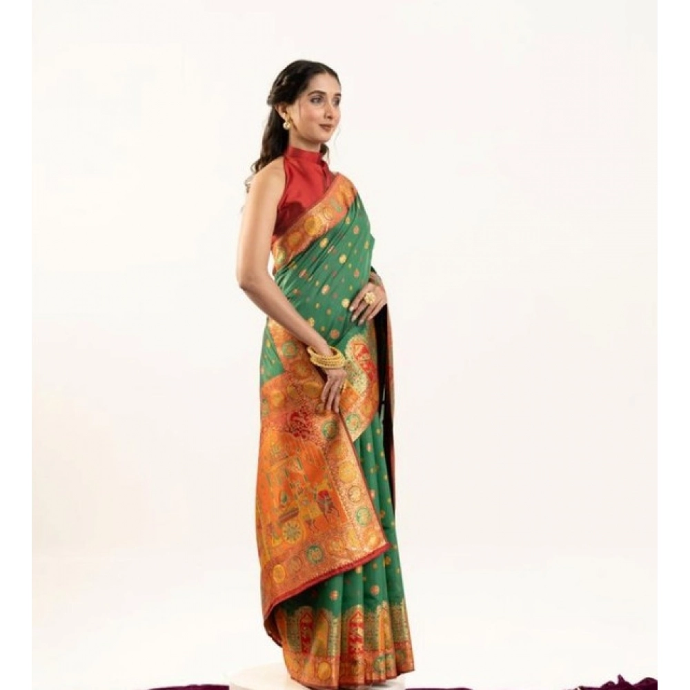 PID-65710-Generic-Women-S-Faux-Banarasi-Woven-Motifs-Saree-With-Unstitched-Blouse-5-5-Mtr-Green-2-1000x1000-1.webp Women's Faux_Banarasi Woven Motifs Saree With Unstitched Blouse 5.5MtrĀ (Green) - Image 1