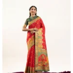 Women's Faux_Banarasi Woven Motifs Saree With Unstitched Blouse 5.5Mtr (Orange)