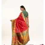 Women's Faux_Banarasi Woven Motifs Saree With Unstitched Blouse 5.5Mtr (Orange) - Image 2