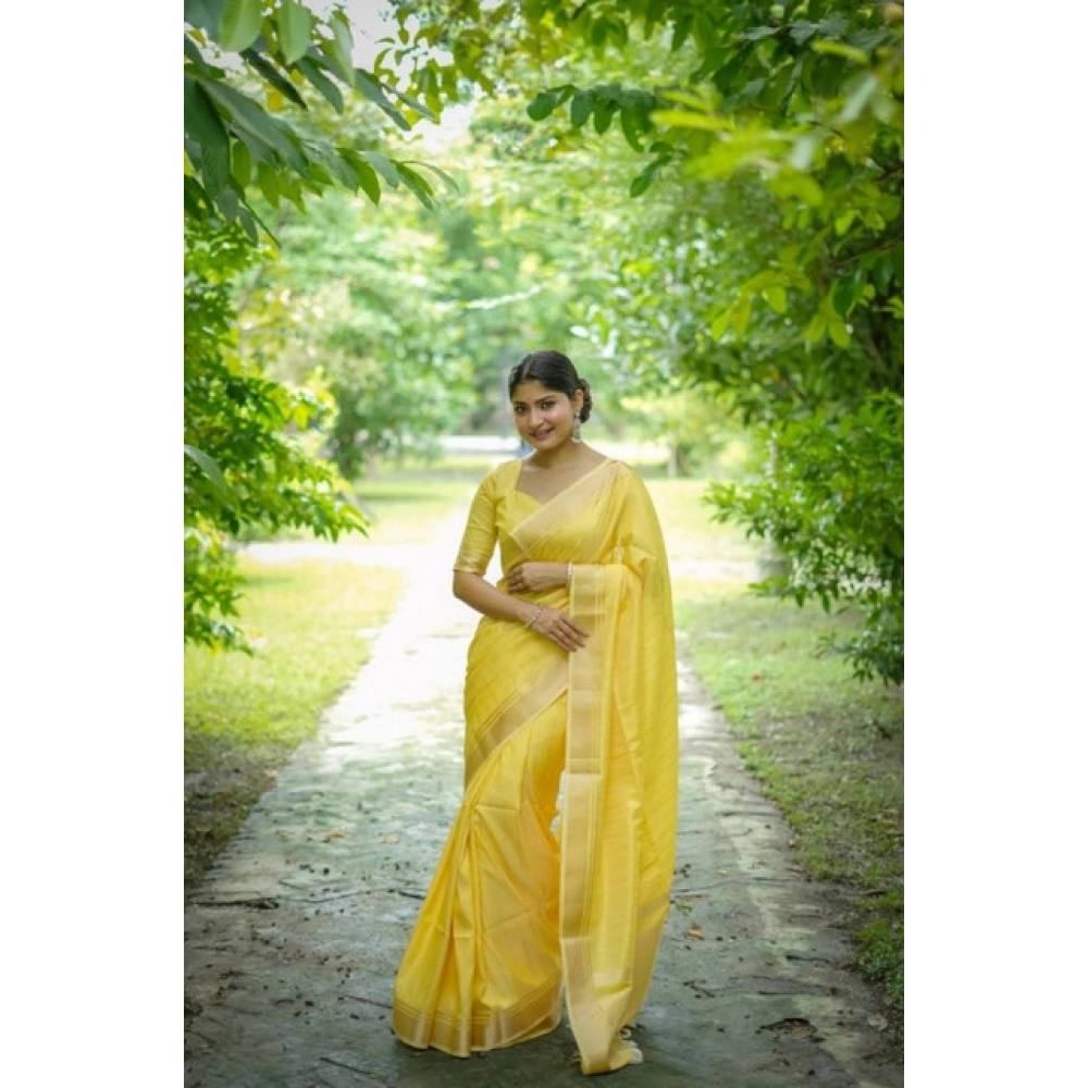 PID-65721-Generic-Women-S-Faux-Banarasi-Lining-Pattern-Saree-With-Unstitched-Blouse-5-5-Mtr-Yellow-1000x1000-1.webp Women's Faux_Banarasi Lining Pattern Saree With Unstitched Blouse 5.5MtrĀ (Yellow) - Image 1