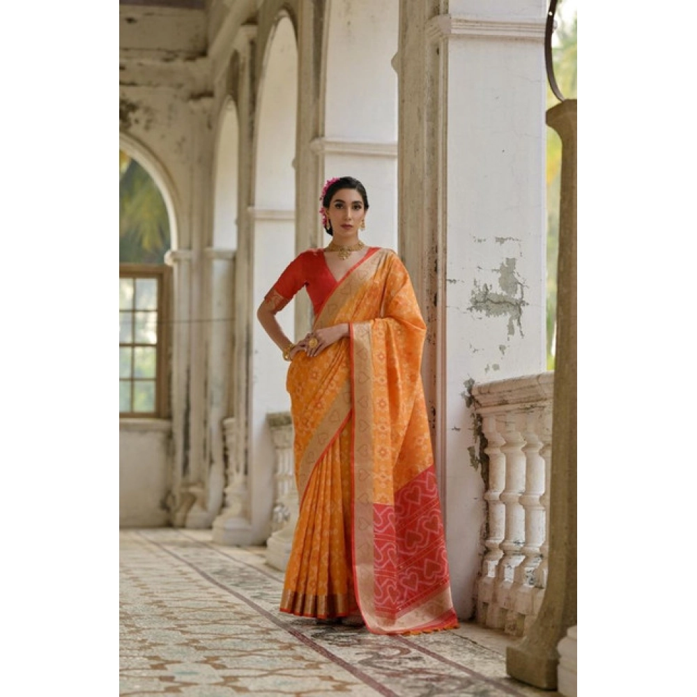 PID-65728-Generic-Women-S-Silk-Blend-Ethnic-Ikat-Pattern-Saree-With-Unstitched-Blouse-5-5-Mtr-Musta-1000x1000-1.webp Women's Silk_Blend Ethnic Ikat Pattern Saree With Unstitched Blouse 5.5MtrĀ (Mustard) - Image 1