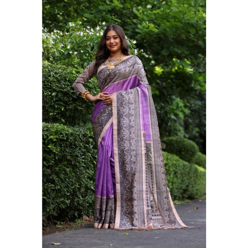 PID-65742-Generic-Women-S-Faux-Tussar-Ethnic-Print-Saree-With-Unstitched-Blouse-5-5-Mtr-Purple-2-1000x1000-2.webp Women's Faux_Tussar Ethnic_Print Saree With Unstitched Blouse 5.5Mtr (Purple) - Image 1
