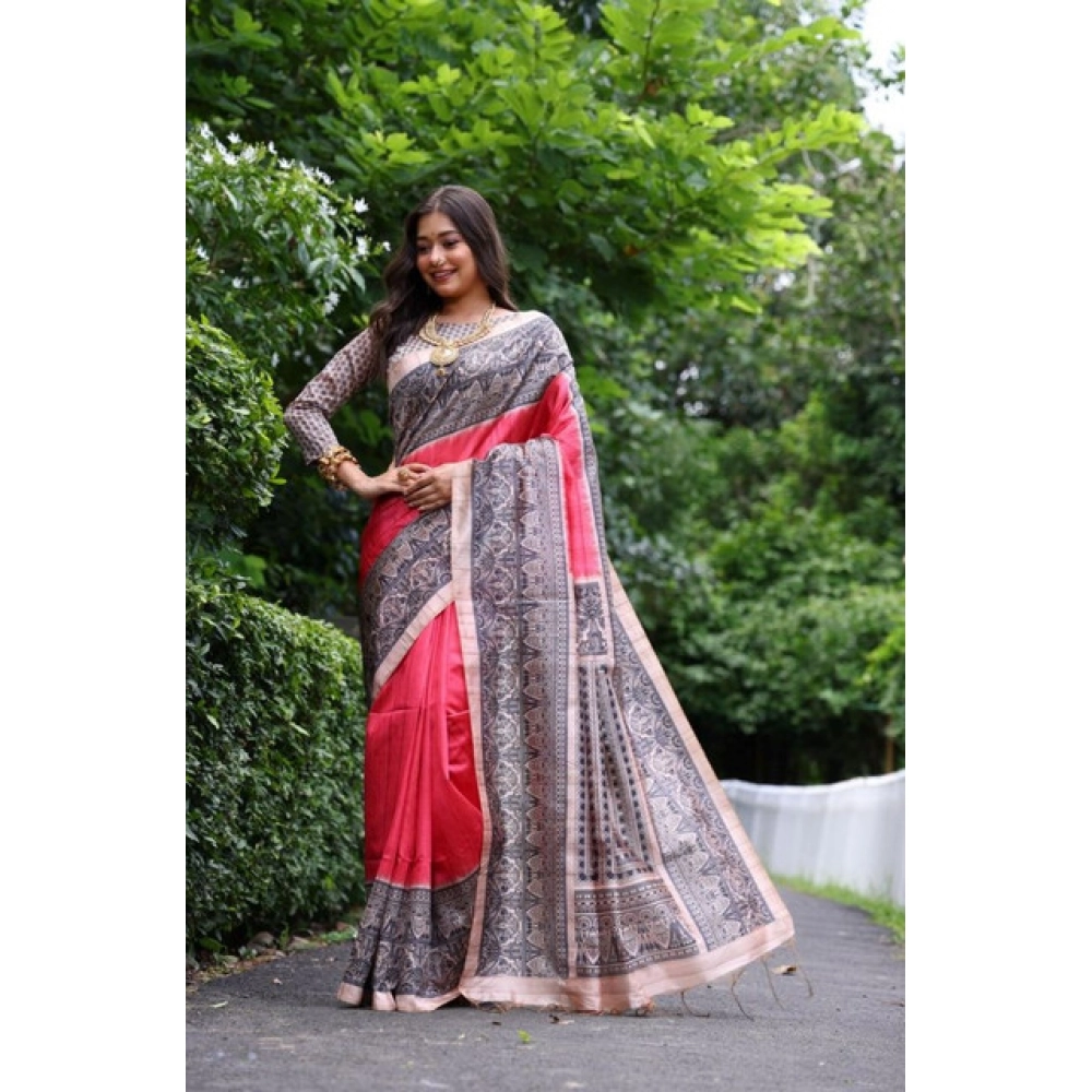 PID-65743-Generic-Women-S-Faux-Tussar-Ethnic-Print-Saree-With-Unstitched-Blouse-5-5-Mtr-Red-2-1000x1000-2.webp Women's Faux_Tussar Ethnic_Print Saree With Unstitched Blouse 5.5Mtr (Red) - Image 1
