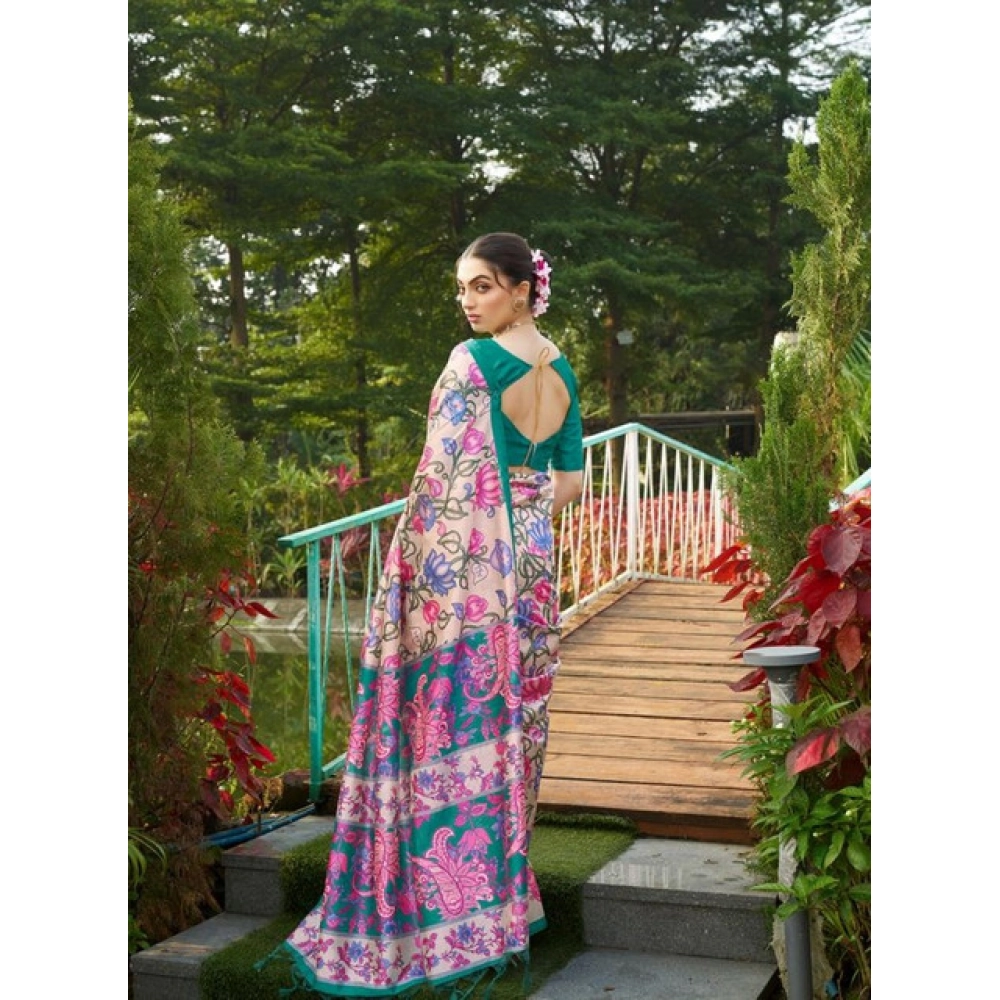 PID-65747-Generic-Women-S-Faux-Tussar-Kalamkari-Print-Saree-With-Unstitched-Blouse-5-5-Mtr-Green-2-1000x1000-1.webp Women's Faux_Tussar Kalamkari_Print Saree With Unstitched Blouse 5.5Mtr (Green) - Image 1