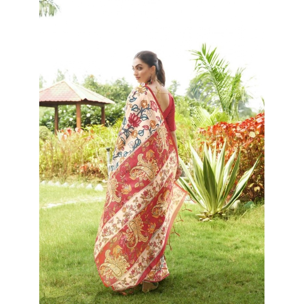 PID-65750-Generic-Women-S-Faux-Tussar-Kalamkari-Print-Saree-With-Unstitched-Blouse-5-5-Mtr-Red-2-1000x1000-1.webp Women's Faux_Tussar Kalamkari_Print Saree With Unstitched Blouse 5.5Mtr (Red) - Image 1