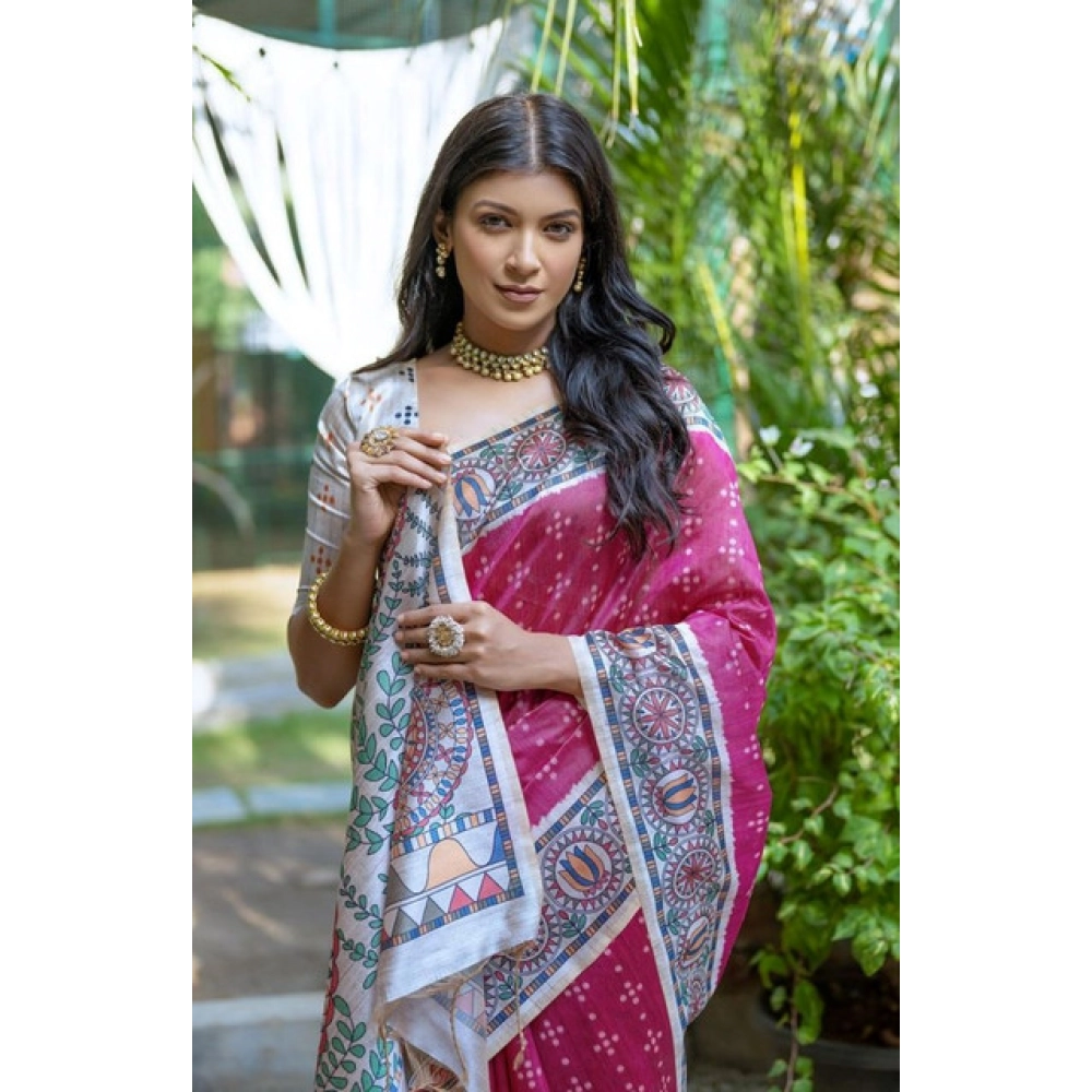 PID-65759-Generic-Women-S-Faux-Tussar-Geometric-Print-Saree-With-Unstitched-Blouse-5-5-Mtr-Pink-2-1000x1000-1.webp Women's Faux_Tussar Geometric_Print Saree With Unstitched Blouse 5.5Mtr (Pink) - Image 1