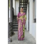 Women's Faux_Tussar Ikat Saree With Unstitched Blouse 5.5Mtr (Green)
