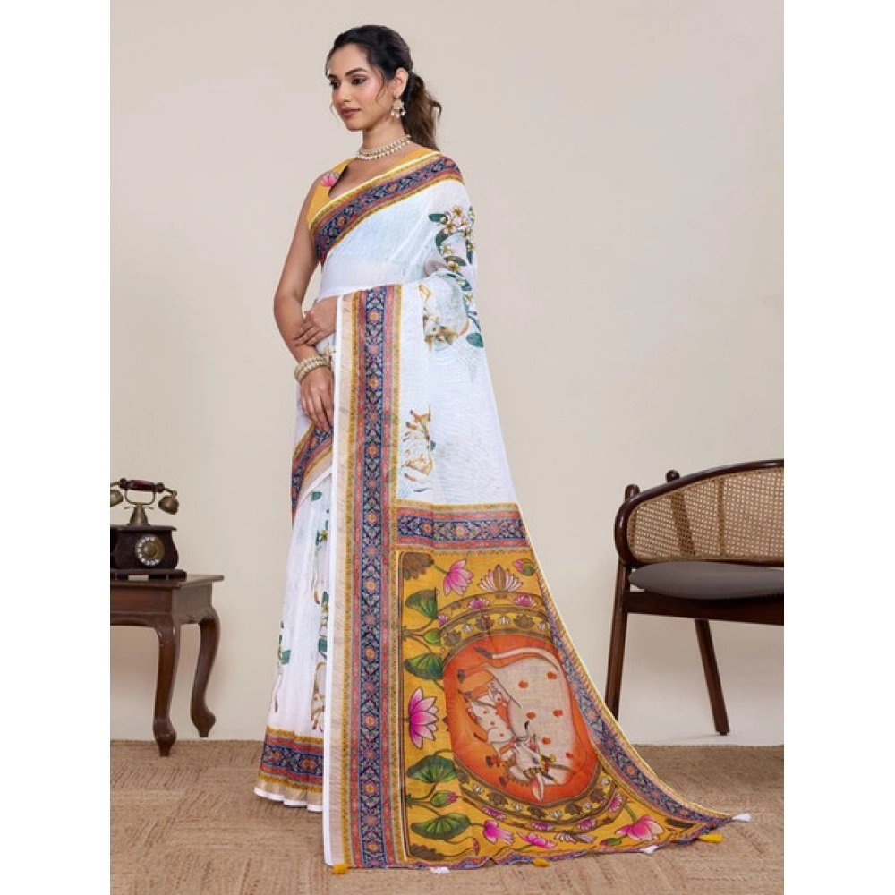 PID-65788-Generic-Women-S-Linen-Floral-Printed-Saree-With-Unstitched-Blouse-5-5-Mtr-White-2-1000x1000-1.webp Women's Linen Floral Printed Saree With Unstitched Blouse 5.5MtrĀ (White) - Image 1