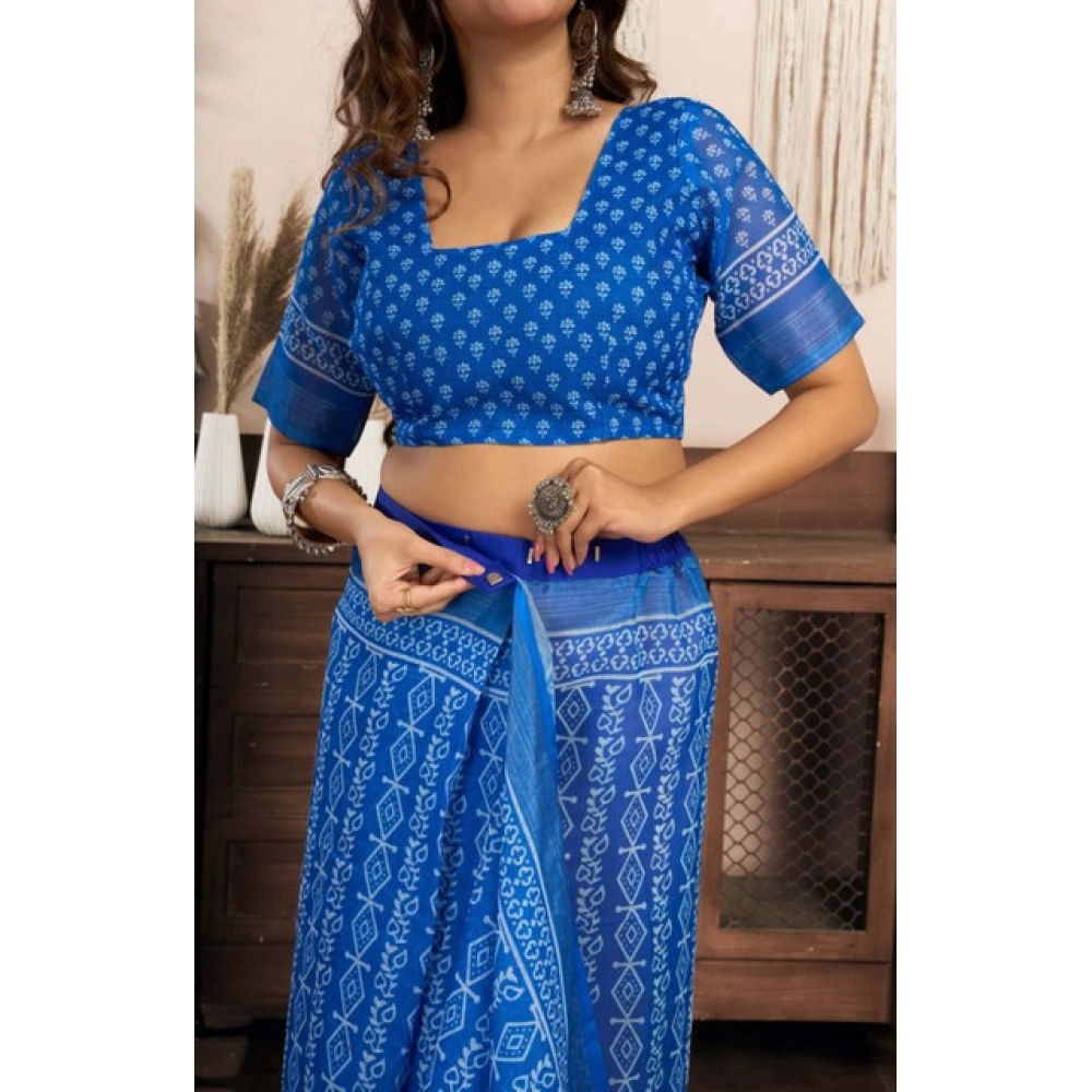 PID-65898-Women-s-Faux-Linen-Geometric-Print-Ready-to-wear-Saree-With-Unstitched-Blouse-5-5-Mtr-Blu-1000x1000-1.webp Women's Faux Linen Geometric Print Ready to wear Saree With Unstitched Blouse 5.5Mtr (Blue) - Image 1