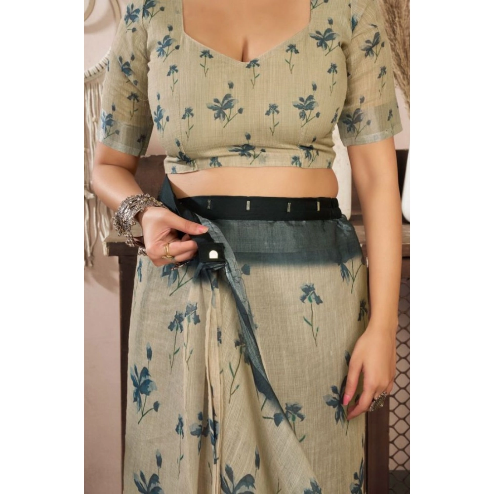 PID-65899-Women-s-Faux-Linen-Floral-Print-Ready-to-wear-Saree-With-Unstitched-Blouse-5-5-Mtr-Light-1000x1000-1.webp Women's Faux Linen Floral Print Ready to wear Saree With Unstitched Blouse 5.5Mtr (LightBeige) - Image 1