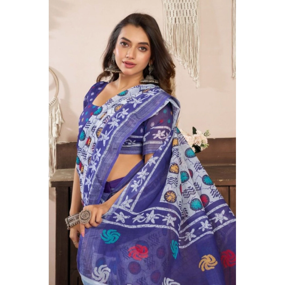 PID-65900-Women-s-Faux-Linen-Geometric-Print-Ready-to-wear-Saree-With-Unstitched-Blouse-5-5-Mtr-Blu-1000x1000-1.webp Women's Faux Linen Geometric Print Ready to wear Saree With Unstitched Blouse 5.5Mtr (Blue) - Image 1