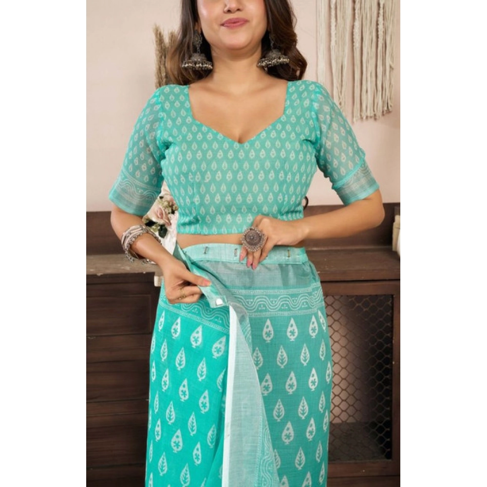 PID-65905-Women-s-Faux-Linen-Leaf-Print-Ready-to-wear-Saree-With-Unstitched-Blouse-5-5-Mtr-Sea-Gree-1000x1000-1.webp Women's Faux Linen Leaf Print Ready to wear Saree With Unstitched Blouse 5.5Mtr (SeaGreen) - Image 1