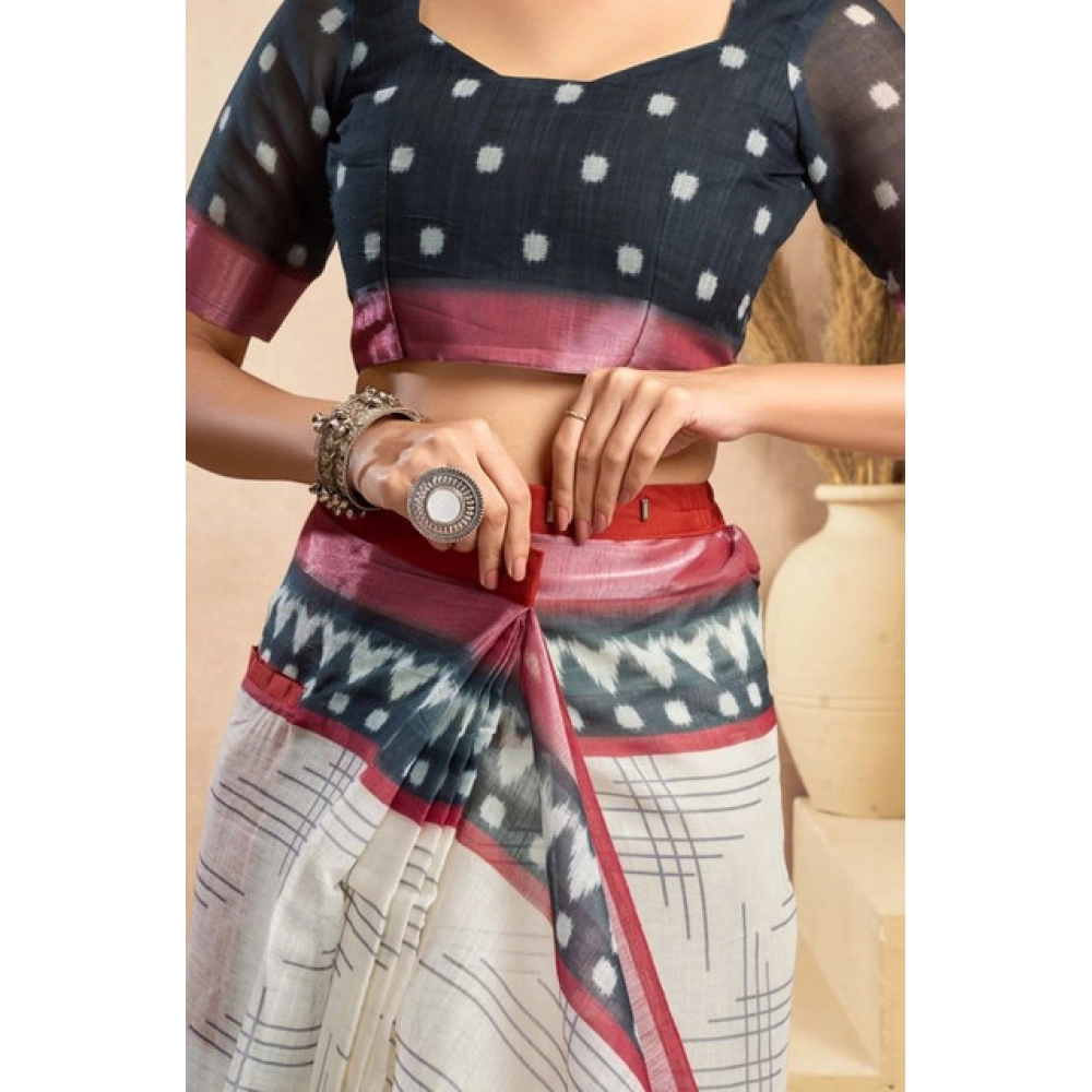 PID-65912-Women-s-Faux-Linen-Floral-Print-Ready-to-wear-Saree-With-Unstitched-Blouse-5-5-Mtr-Off-Wh-1000x1000-1.webp Women's Faux Linen Floral Print Ready to wear Saree With Unstitched Blouse 5.5Mtr (OffWhite) - Image 1
