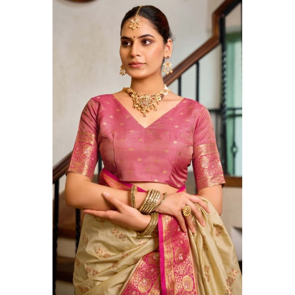 PID-65935-Women-s-Silk-Blend-Booti-Work-Ready-to-wear-Saree-With-Unstitched-Blouse-5-5-Mtr-Light-Be-1000x1000-1.webp Women's Silk Blend Booti Work Ready to wear Saree With Unstitched Blouse 5.5Mtr (LightBeige) - Image 1