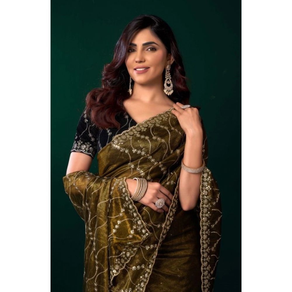 PID-65945-Women-s-Net-Sequence-Saree-With-Unstitched-Blouse-5-5-Mtr-Mahendi-4-1000x1000-1.webp Women's Net Sequence Saree With Unstitched Blouse 5.5Mtr (Mahendi) - Image 1