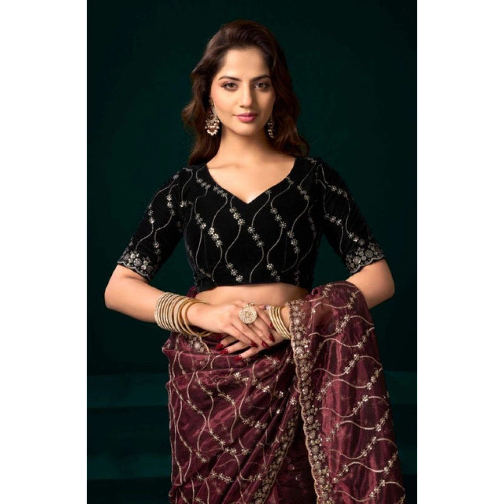 PID-65946-Women-s-Net-Sequence-Saree-With-Unstitched-Blouse-5-5-Mtr-Maroon-5-1000x1000-1.webp Women's Net Sequence Saree With Unstitched Blouse 5.5Mtr (Maroon) - Image 1