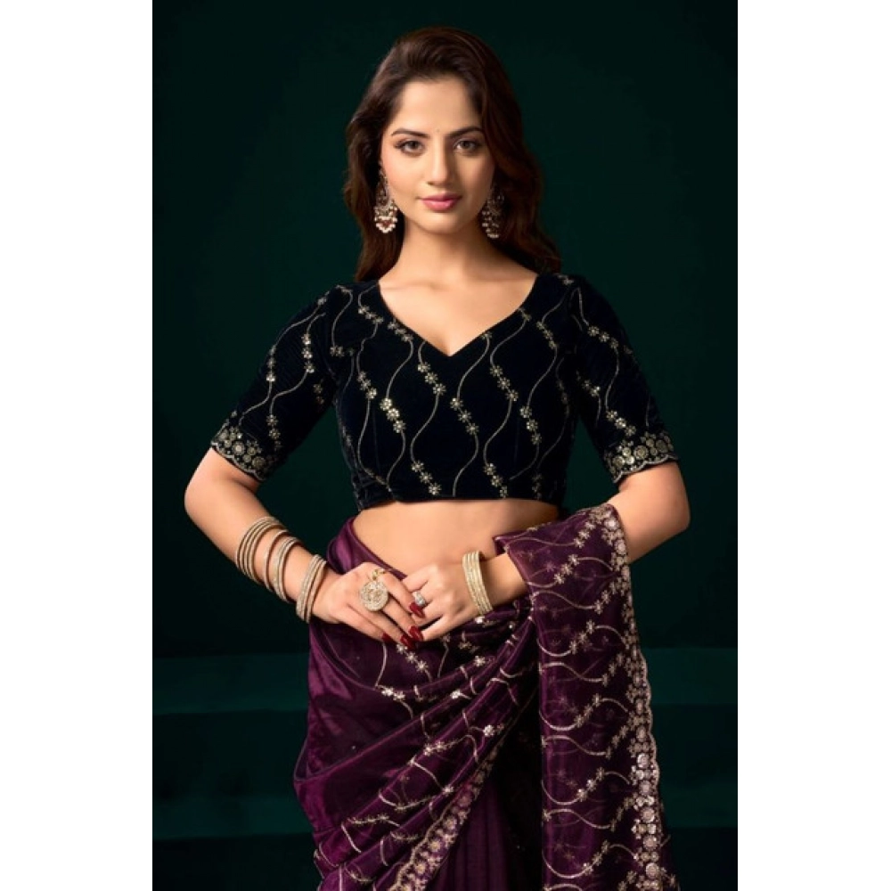 PID-65948-Women-s-Net-Sequence-Saree-With-Unstitched-Blouse-5-5-Mtr-Purple-5-1000x1000-1.webp Women's Net Sequence Saree With Unstitched Blouse 5.5Mtr (Purple) - Image 1