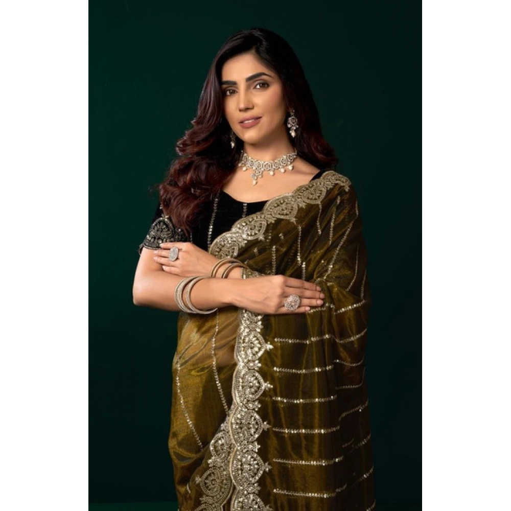 PID-65956-Women-s-Net-Sequence-Saree-With-Unstitched-Blouse-5-5-Mtr-Olive-4-1000x1000-1.webp Women's Net Sequence Saree With Unstitched Blouse 5.5Mtr (Olive) - Image 1