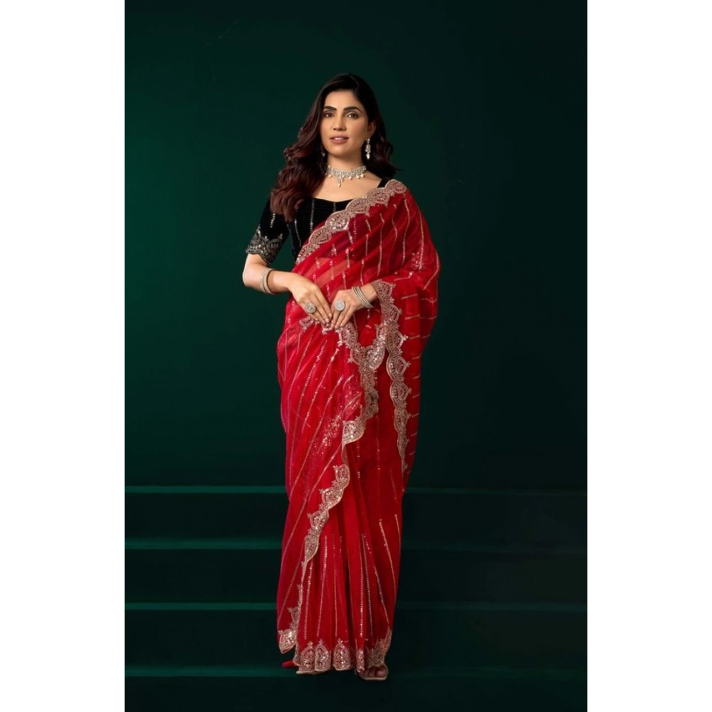 PID-65958-Women-s-Net-Sequence-Saree-With-Unstitched-Blouse-5-5-Mtr-Red-4-1000x1000-1.webp Women's Net Sequence Saree With Unstitched Blouse 5.5Mtr (Red) - Image 1