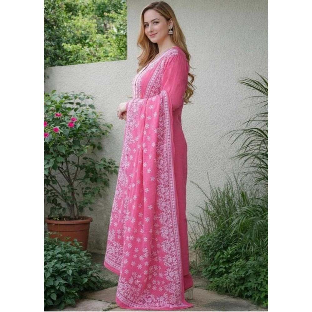 PID-65976-Women-s-Chanderi-Silk-Ethnic-Motif-Notch-Three-Quarter-Sleeve-Kurti-With-Pant-Dupatta-Set-1000x1000-1.webp Women's Chanderi Silk Ethnic Motif Round 3/4th Sleeve Kurti With Pant Dupatta Set (Pink) - Image 1