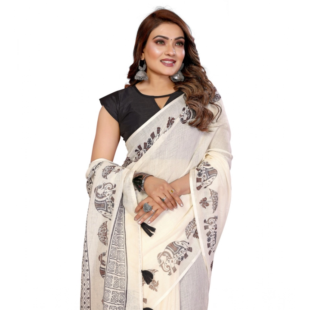 PID-66178-Women-s-Soft-Linen-Cotton-Printed-Saree-With-Unstitched-Blouse-5-5-Mtr-Off-White-4-1000x1000-1.webp Women's Linen Cotton Printed Saree With Unstitched Blouse 5.5Mtr (Off White) - Image 1