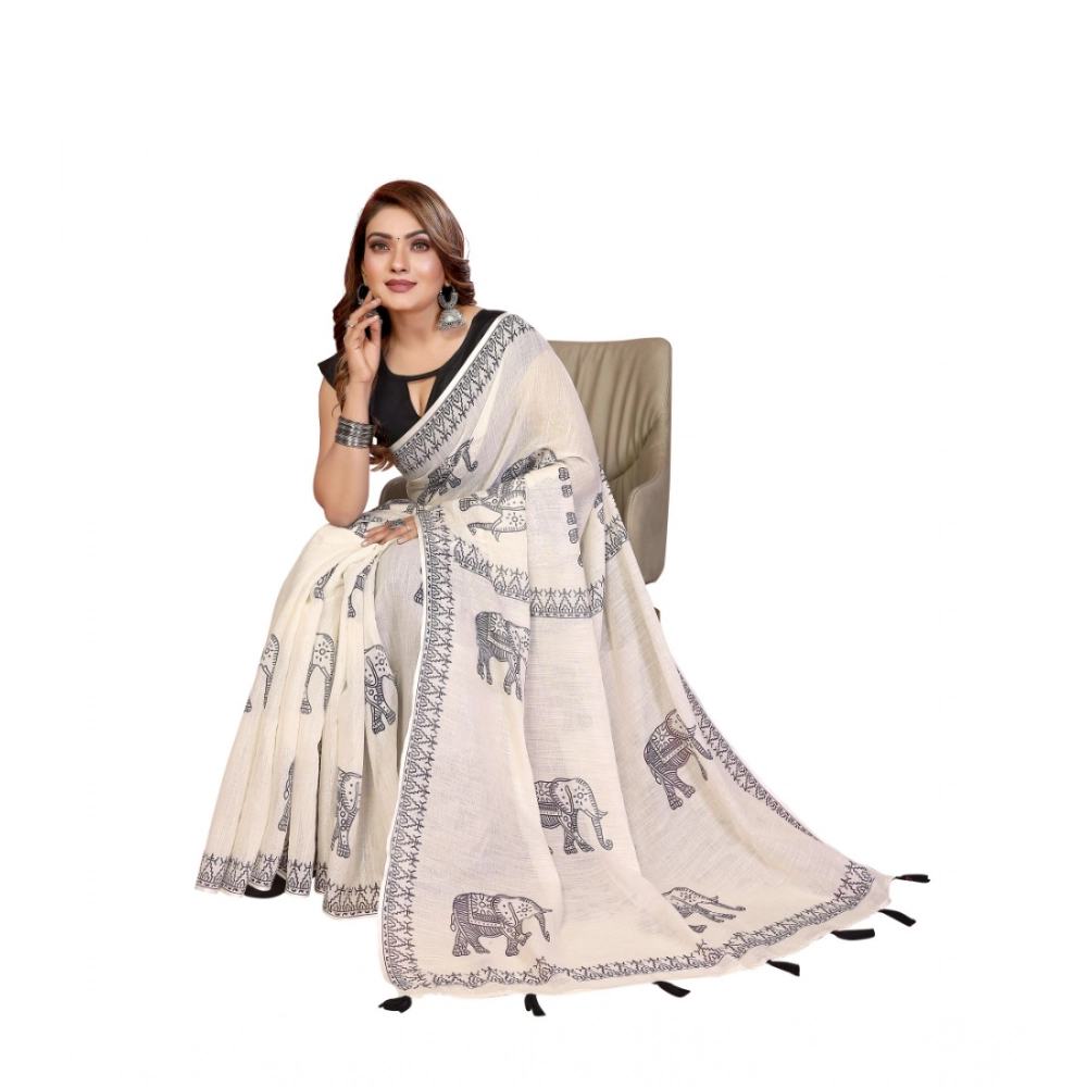 PID-66180-Women-s-Soft-Linen-Cotton-Printed-Saree-With-Unstitched-Blouse-5-5-Mtr-Off-White-4-1000x1000-1.webp Women's Linen Cotton Printed Saree With Unstitched Blouse 5.5Mtr (Off White) - Image 1