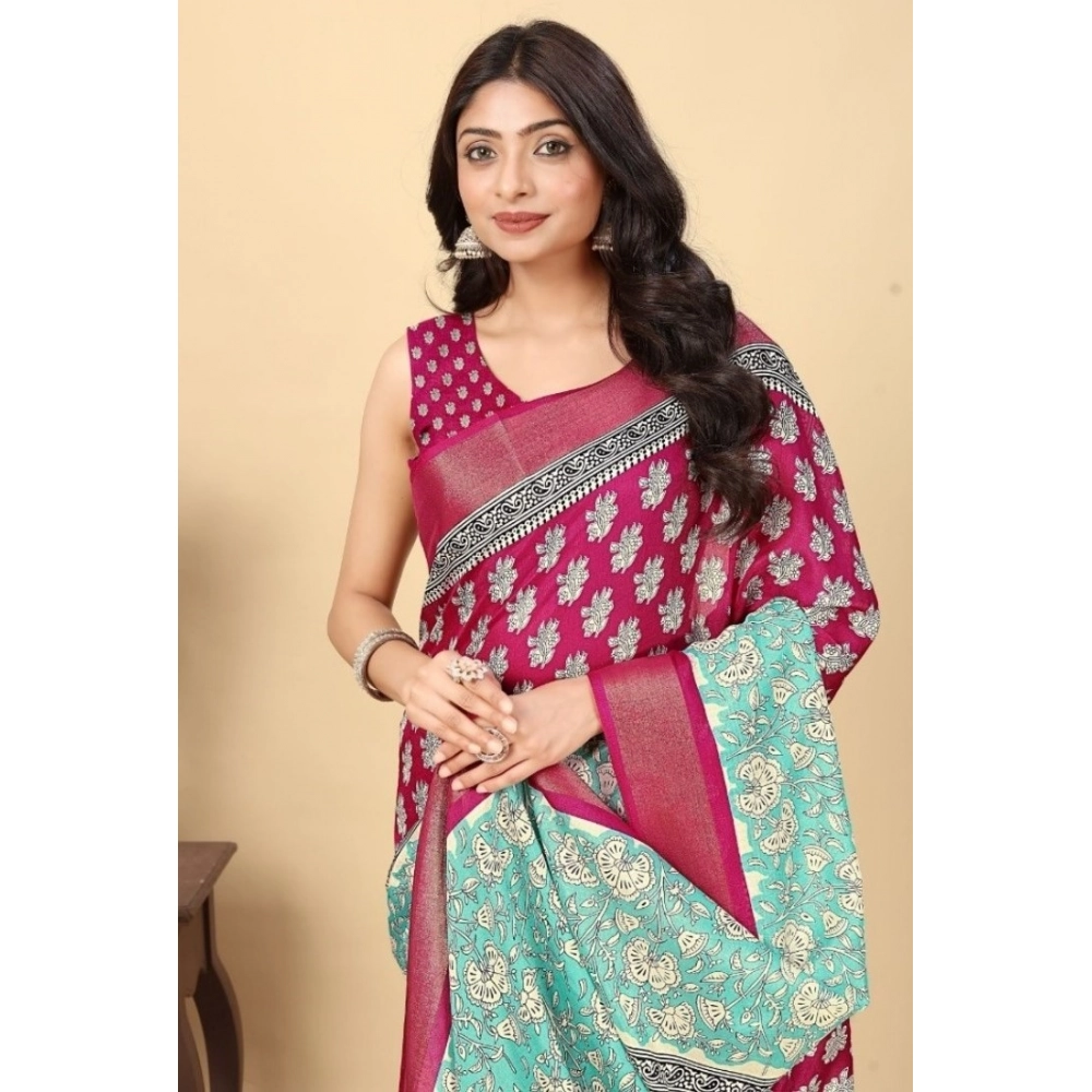 PID-66523-Women-s-Cotton-Blend-Printed-Saree-With-Unstitched-Blouse-5-5-Mtr-Multicolor-1-1000x1000-1.webp Women's Cotton Blend Printed Saree With Unstitched Blouse 5.5Mtr (Multicolor) - Image 1