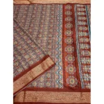 Women's Cotton Blend Printed Saree With Unstitched Blouse 5.5Mtr (Multicolor) - Image 4
