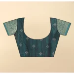 Women's Cotton Blend Printed Saree With Unstitched Blouse 5.5Mtr (Rama) - Image 2
