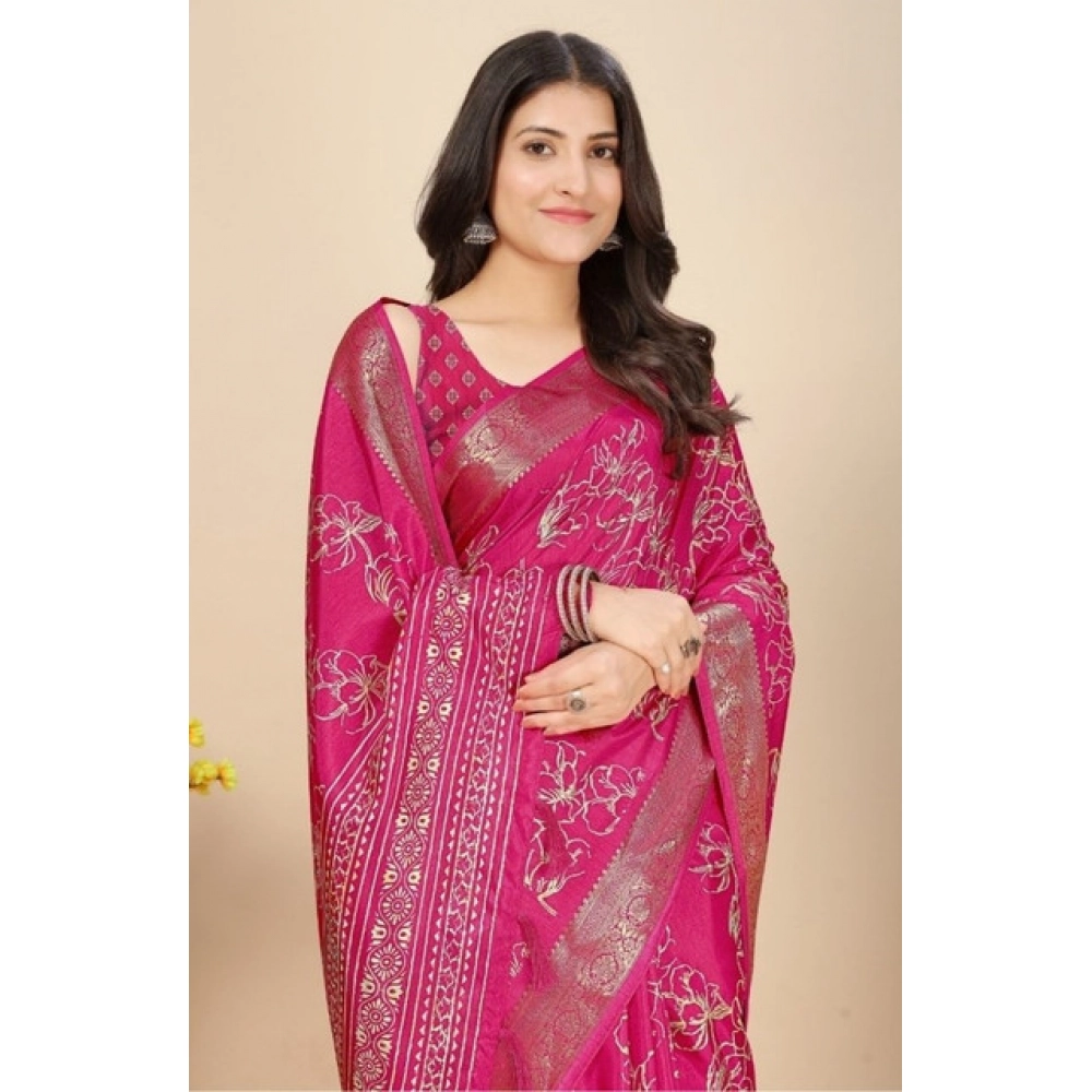 PID-66541-Women-s-Cotton-Silk-Floral-Printed-Saree-With-Unstitched-Blouse-5-5-Mtr-Pink-1-1000x1000-1.webp Women's Cotton Silk Floral Printed Saree With Unstitched Blouse 5.5Mtr (Pink) - Image 1