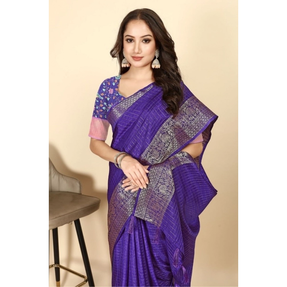 PID-66552-Women-s-Cotton-Blend-Checkered-Saree-With-Unstitched-Blouse-5-5-Mtr-Light-Blue-1-1000x1000-1.webp Women's Cotton Blend Checkered Saree With Unstitched Blouse 5.5Mtr (Royal Blue) - Image 1