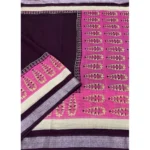 Women's Cotton Linen Printed Saree With Unstitched Blouse 5.5Mtr (Wine) - Image 4