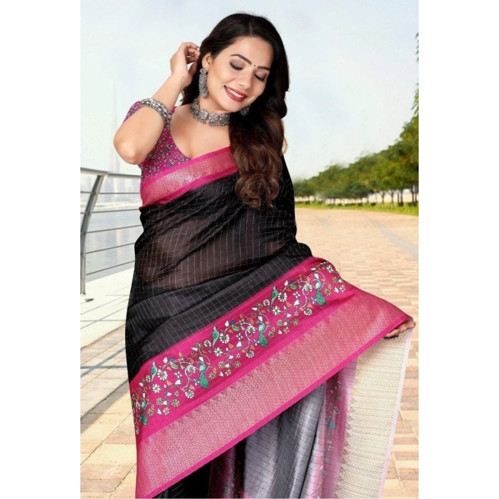 PID-66561-Women-s-Cotton-Silk-Printed-Saree-With-Unstitched-Blouse-5-5-Mtr-Black-1-1000x1000-1.webp Women's Cotton Silk Printed Saree With Unstitched Blouse 5.5Mtr (Black-Pink) - Image 1