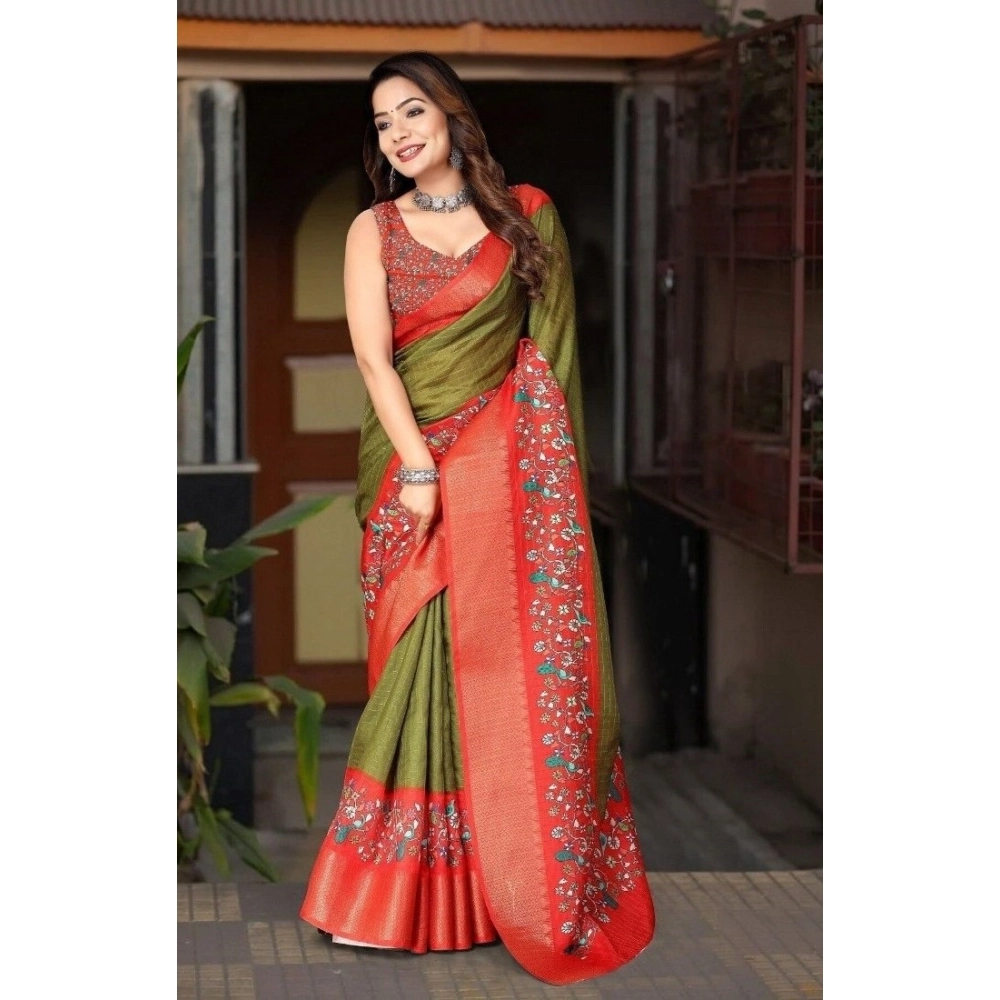 PID-66562-Women-s-Cotton-Silk-Printed-Saree-With-Unstitched-Blouse-5-5-Mtr-Green-1-1000x1000-1.webp Women's Cotton Silk Printed Saree With Unstitched Blouse 5.5Mtr (Green-Red) - Image 1