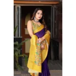 Women's Cotton Silk Printed Saree With Unstitched Blouse 5.5Mtr (Multicolor) - Image 2