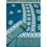 Women's Cotton Silk Printed Saree With Unstitched Blouse 5.5Mtr (Rama) - Image 2